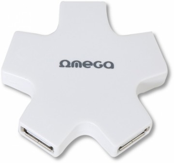 Omega USB 2.0 hub 4 portu, balts (OUH24SW)