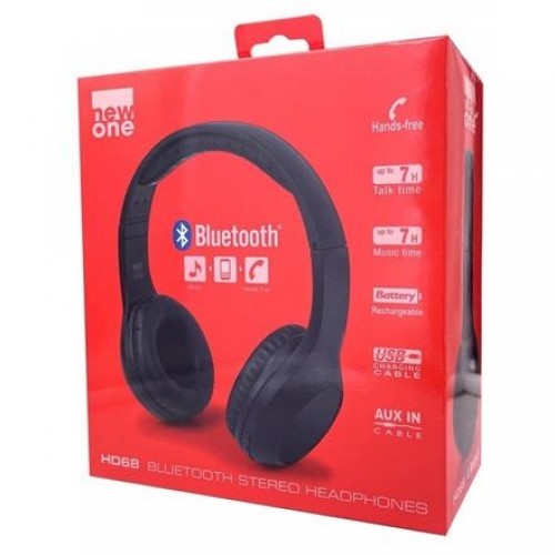 New-one New one HD 68 Bluetooth Headphones, Black image 1