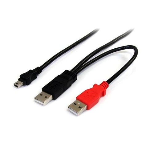 USB 2.0 A uz Mini USB B Kabelis Startech USB2HABMY6           Sarkans Melns image 1
