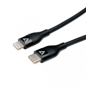 USB-C uz Lightning Kabelis V7 V7USBCLGT-1M         Melns