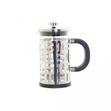Kafijas Vārītājs ar Spiedni DKD Home Decor Melns Nerūsējošais tērauds Sudrabs Borosilikāta glāze (600 ml)