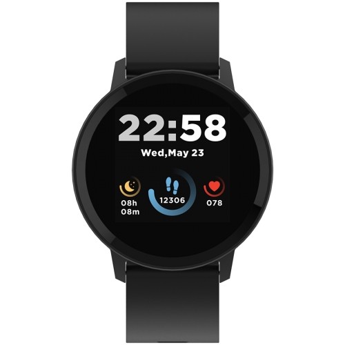 Canyon Smart watch, 1.3inches IPS full touch screen, Round watch, IP68 waterproof, multi-sport mode, BT5.0, compatibility with iOS and android, black , Host: 25.2*42.5*10.7mm, Strap: 20*250mm, 45g image 1