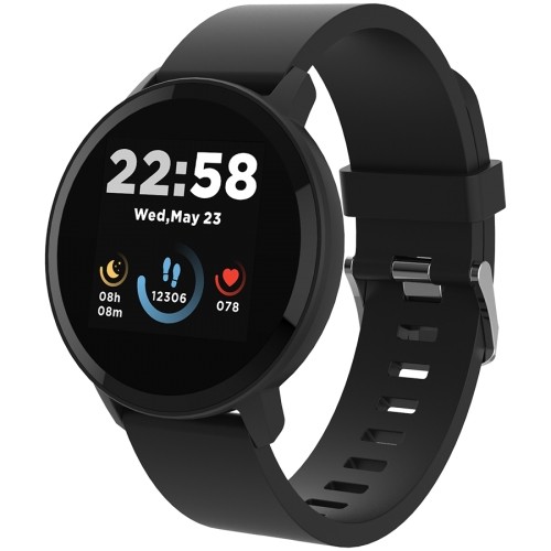 Canyon Smart watch, 1.3inches IPS full touch screen, Round watch, IP68 waterproof, multi-sport mode, BT5.0, compatibility with iOS and android, black , Host: 25.2*42.5*10.7mm, Strap: 20*250mm, 45g image 3