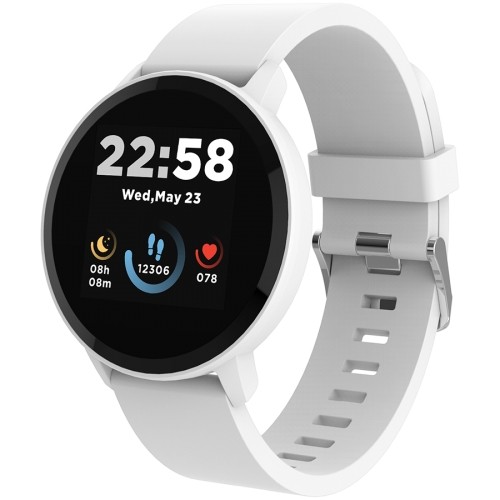 Canyon Smart watch, 1.3inches IPS full touch screen, Round watch, IP68 waterproof, multi-sport mode, BT5.0, compatibility with iOS and android, Silver white , Host: 25.2*42.5*10.7mm, Strap: 20*250mm, 45g image 3