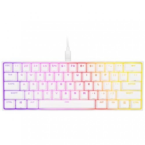 Corsair Mini Mechanical Gaming Keyboard K65 RGB NA Layout, Wired, White, Red Switch image 1