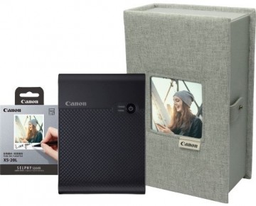 Canon photo printer + photo paper Selphy Square QX10 Premium Kit, black