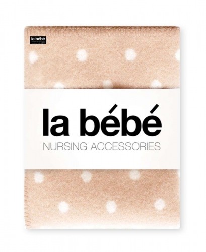 La bebe™ Lambswool 70х100 Art.76387 Beige dots Детское шерстяное одеяло/плед из шерсти (New Zealand wool), 70х100 см image 1