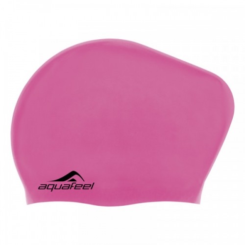 Aquafeel silikona peldcepure gariem matiem, rozā image 1