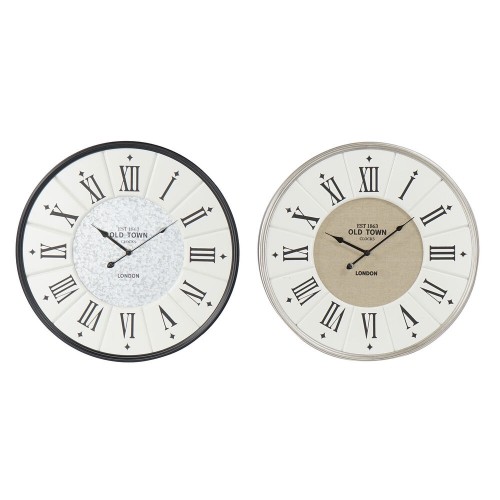 Настенное часы DKD Home Decor Серый Бежевый Железо Деревянный MDF (2 pcs) (60 x 5 x 60 cm) image 1