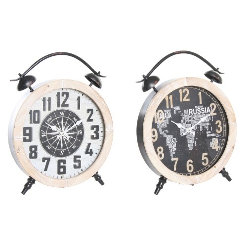Настольные часы DKD Home Decor Чёрный Железо Деревянный MDF (41 x 6.5 x 52.5 cm) (2 pcs) image 1
