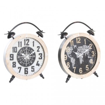 Настольные часы DKD Home Decor Melns Dzelzs Koks MDF (41 x 6.5 x 52.5 cm) (2 pcs)