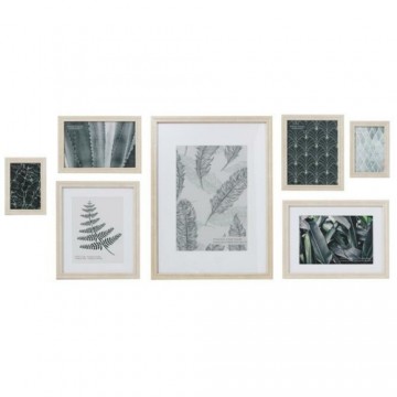 Foto rāmis DKD Home Decor Stikls Papīrs Tropiskais Koks MDF (48 x 6 x 34 cm) (7 pcs)