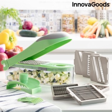 Vegetable slicer, grater and mandolin with recipes and accessories 7 in 1