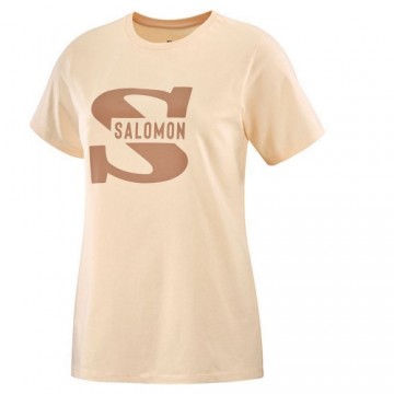 Vīriešu Krekls ar Īsām Piedurknēm Salomon Big Logo Nude Bēšs Brūns