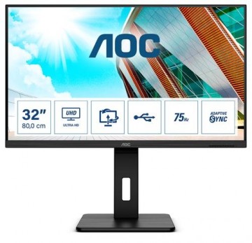 AOC U32P2CA computer monitor 80 cm (31.5&quot;) 3840 x 2160 pixels 4K Ultra HD LED Black