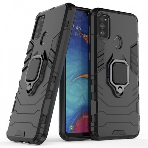 Take Me TakeMe Armor maks-apvalks ar stendu / pirksta turētāju / magnētisku elementu auto turētājam Samsung Galaxy A32 (A326) 5G Melns image 1
