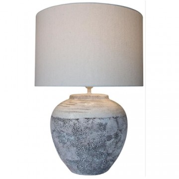 Galda lampa DKD Home Decor Canvas Keramika Pelēks (42 x 42 x 60 cm)