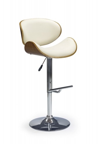 Halmar H44 bar stool color: walnut/creamy image 1