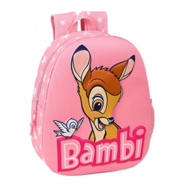 3D skolas soma Disney Bambi Rozā