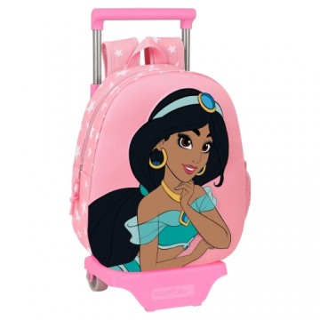 Школьный рюкзак 3D с колесиками Disney Jasmine Розовый (28 x 10 x 67 cm)