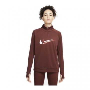 Sieviešu krekls ar garām piedurknēm Nike Dri-FIT Swoosh Run Brūns