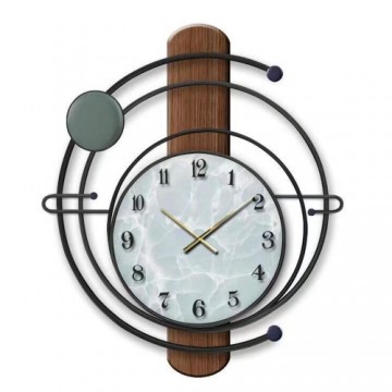 Настенное часы DKD Home Decor Чёрный Железо Деревянный MDF (60 x 4.5 x 60 cm)