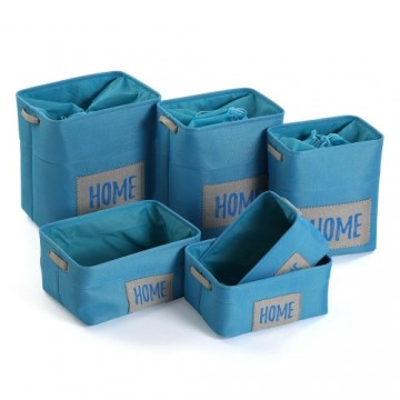 Bigbuy Home Набор корзин Home Синий Текстиль (30 x 40 x 45 cm) (6 Предметы)