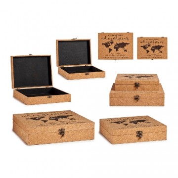 Gift Decor Dekoratīvs skapītis Pasaules Karte MDF Korķis (2 pcs)