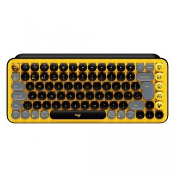 Logitech POP Keys Wireless Mechanical With Emoji Keys keyboard Bluetooth QWERTY US International Yellow