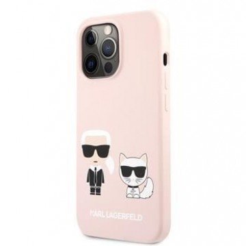 Karl Lagerfeld  iPhone 13 Pro Max Karl&Choupette Liquid Silicone Case Pink