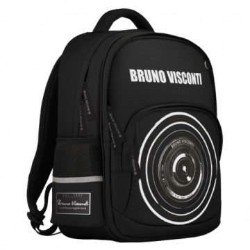 Bruno Visconti рюкзак черный  с эргономичной спинкой "объектив"