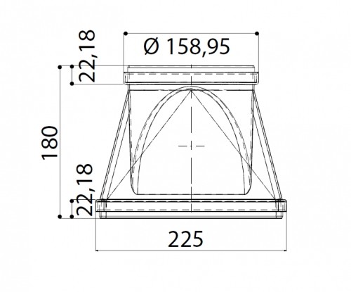 Faber round to rectangular adapter from 220x90 to 150 mm image 2