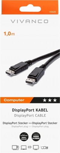 Vivanco cable DisplayPort - DisplayPort 1m (45520), black image 2