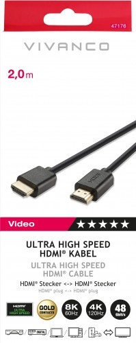 Vivanco cable HDMI - HDMI 2.1 2m (47176) image 2