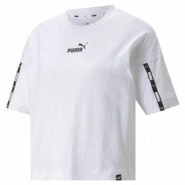 Sieviešu Krekls ar Īsām Piedurknēm Puma Power Tape Cropped Balts