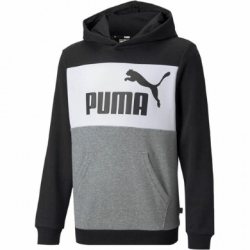 Bērnu Sporta Krekls ar Kapuci Puma Essential Colorblock Melns