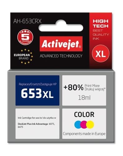 Activejet AH-653CRX Ink for HP printers; Replacement HP 653XL 3YM74AE; Premium; 320 pages; colour image 1