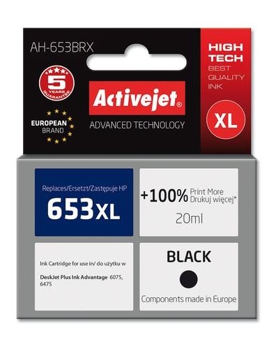 Activejet AH-653BRX Ink for HP printers; Replacement HP 653XL 3YM75AE; Premium; 720 pages; black image 1