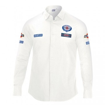 Vīriešu Krekls ar Garām Piedurknēm Sparco Martini Racing XL Izmērs Balts