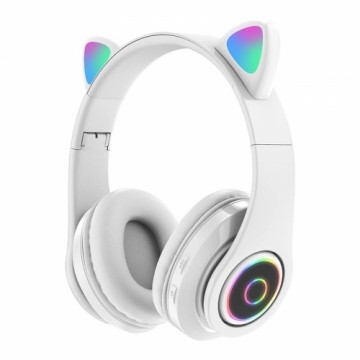 Bērnu Bezvadu Stereo Austiņas CAT EAR (Kaķu ausis) B39 Baltas
