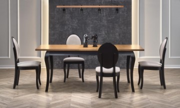 Halmar WINDSOR extension table, color: dark oak/black