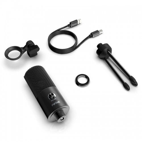 Fifine K680 mikrofons datorspēlēm / podkastiem / translācijām melns + turētājs image 2
