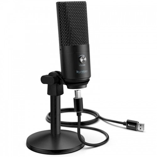 Fifine K670B mikrofons datorspēlēm / podkastiem / translācijām melns + turētājs image 1