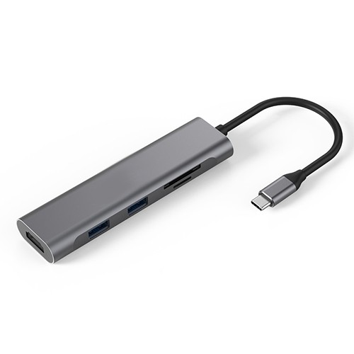 Extradigital Adapter USB Type-C - 2 x USB 3.0, HDMI, SD, TF image 1