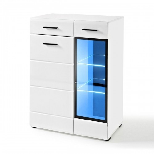 Halmar LAUREN KOM/GL chest of drawers (white/gloss white) image 1
