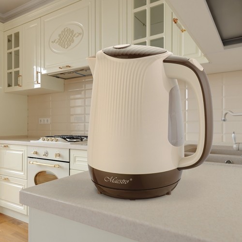 Feel-Maestro MR042 beige electric kettle 1.7 L Beige, Brown 2200 W image 2