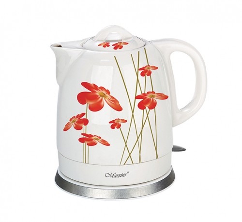 Feel-Maestro MR-066-RED FLOWERS electric kettle 1.5 L 1200 W Red, White image 4