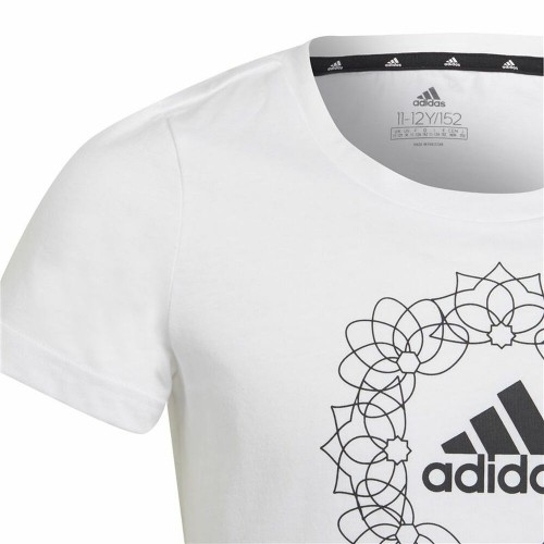 Детский Футболка с коротким рукавом Adidas Graphic Белый image 5