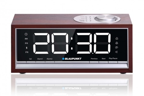 BLAUPUNKT CR60BT Bluetooth Radio Alarm Clock, brown wood image 2