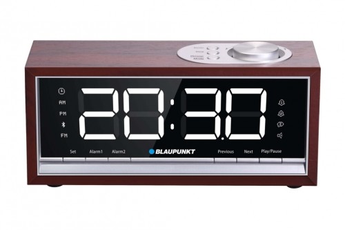 BLAUPUNKT CR60BT Bluetooth Radio Alarm Clock, brown wood image 3